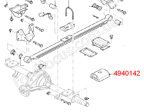 4940142 Відбійник ресори FORD TRANSIT 2006-2014 (Підкореного листа)