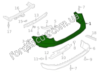 LB5Z17810BAPTM Upper rear bumper version BASE - 1