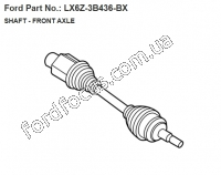 LX6Z3B436BX піввісь права 1,5 DRAGON FWD image